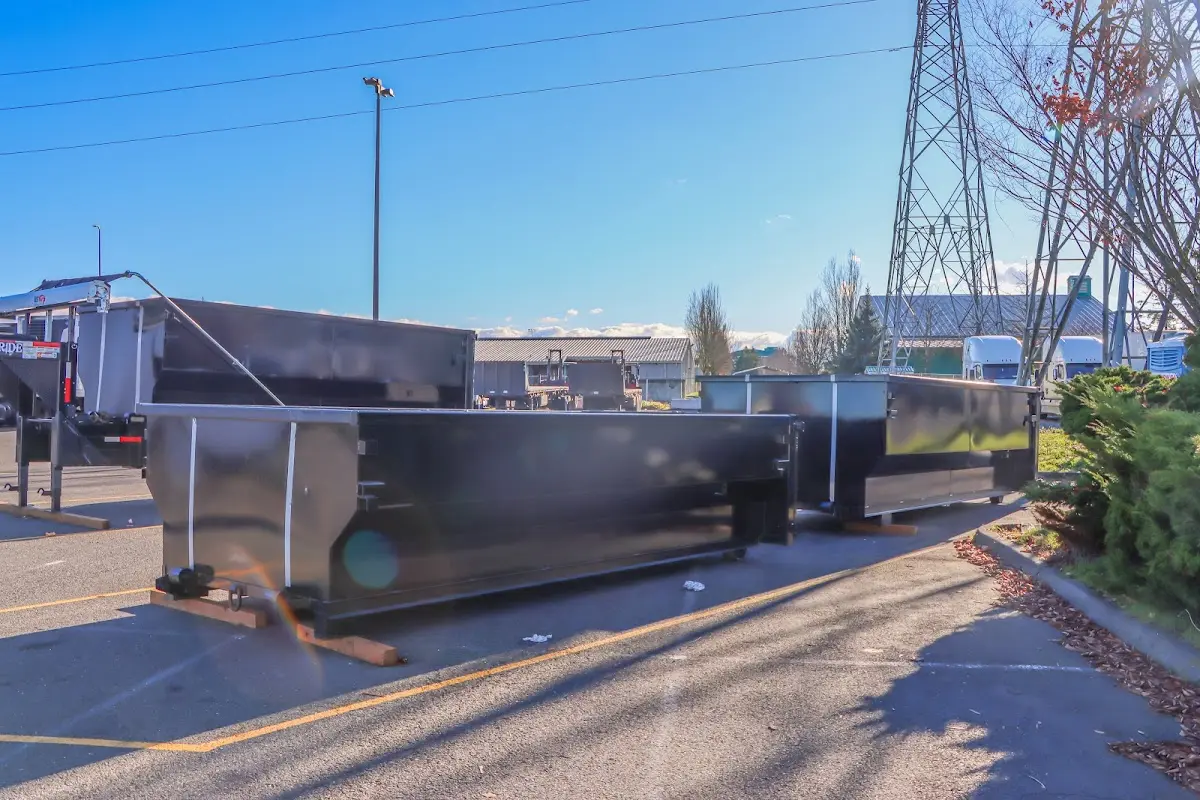 Roll-off dumpster ready for waste disposal at job site for Construction Dumpster Rental in Lake Mary